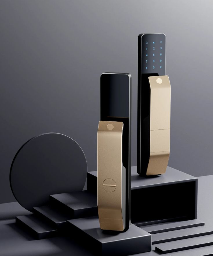 Serrures connectées SmartiQo noir et or avec pavé numérique